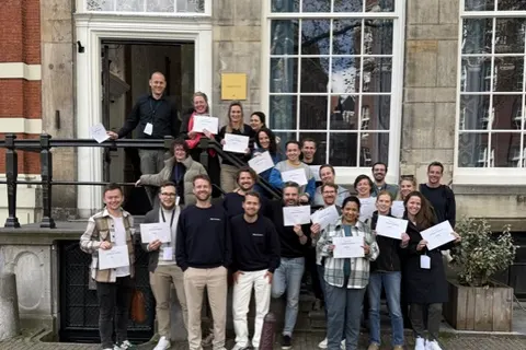Participants with their certificate, Amsterdam