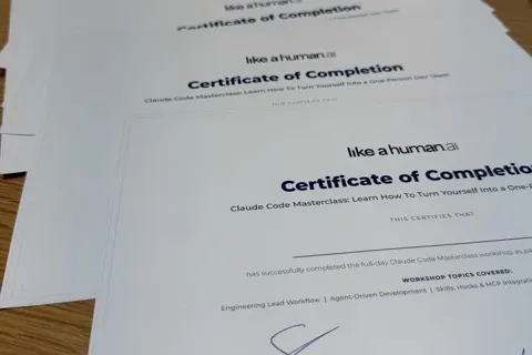 A certificate of completion